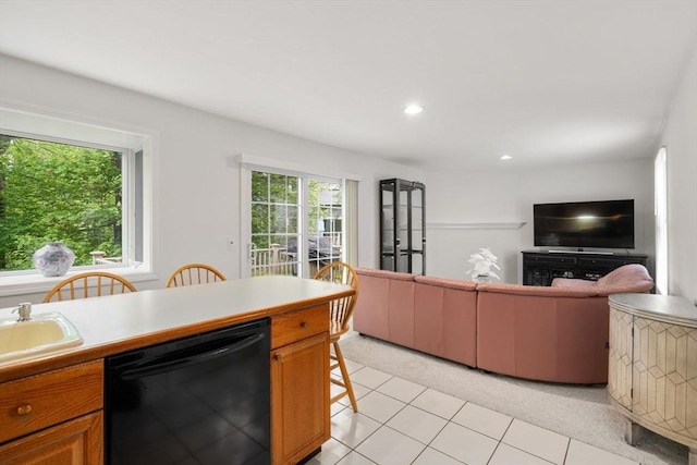 79 Brookdale Cir Unit 79, Shrewsbury, MA 01545 - kitchen featuring dishwasher, recessed lighting, a sink, brown cabinetry, and open floor plan