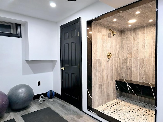 interior space featuring wood-type flooring