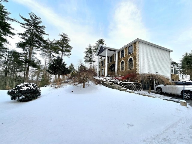 view of snowy exterior