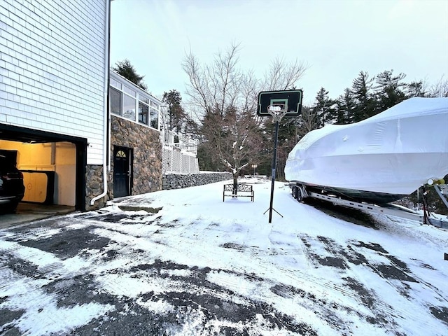 view of snowy yard