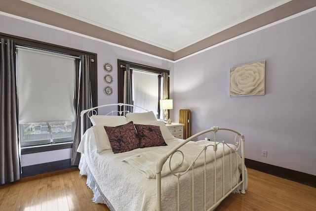 97 Livingston Ave, Lowell, MA 01851 - bedroom featuring crown molding, wood-type flooring, and baseboards