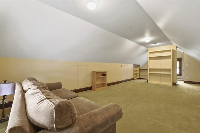 97 Livingston Ave, Lowell, MA 01851 - additional living space with light colored carpet, baseboards, and lofted ceiling