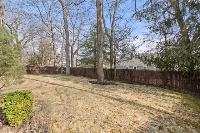 view of yard featuring fence