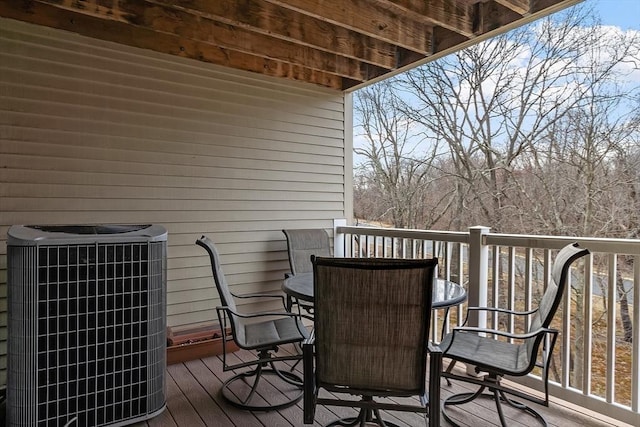 balcony with central AC unit