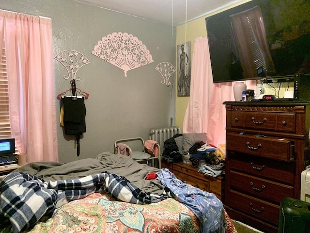 bedroom with radiator