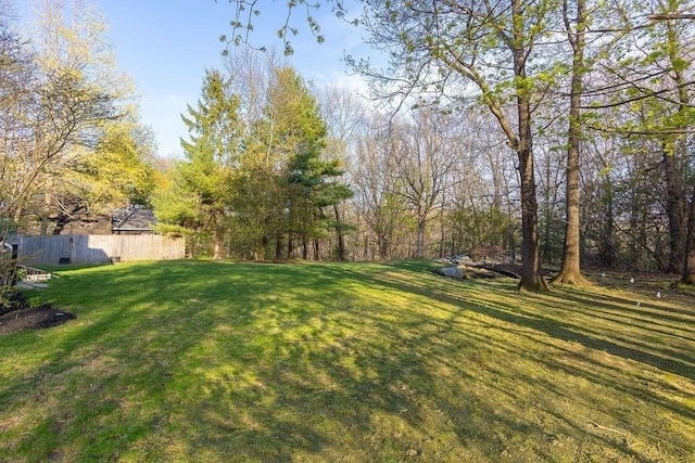 view of yard featuring fence