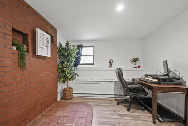 24 Lynn Ln, Southbridge, MA 01550 - office featuring brick wall and wood finished floors