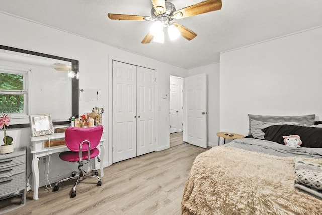 24 Lynn Ln, Southbridge, MA 01550 - bedroom with wood finished floors, a ceiling fan, and a closet