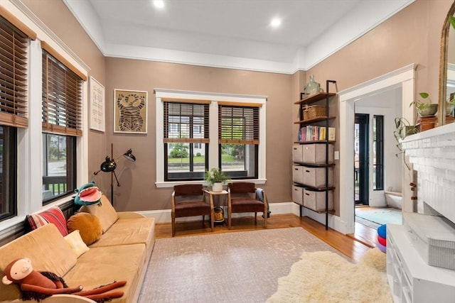 332 Eliot St, Milton, MA 02186 - living area featuring wood finished floors and recessed lighting