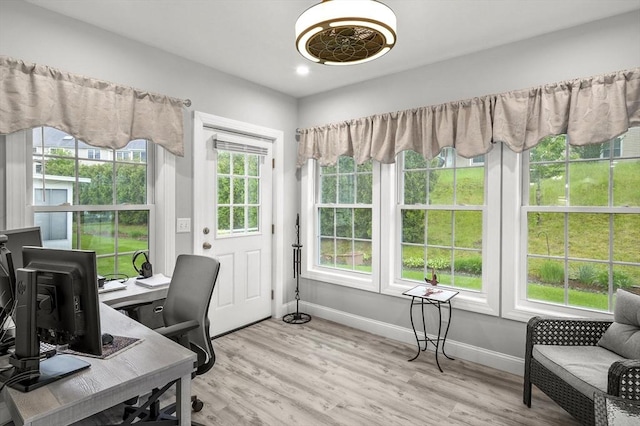 179 Hillside Village Dr Unit 179, West Boylston, MA 01583 - office space with baseboards, light wood finished floors, and recessed lighting