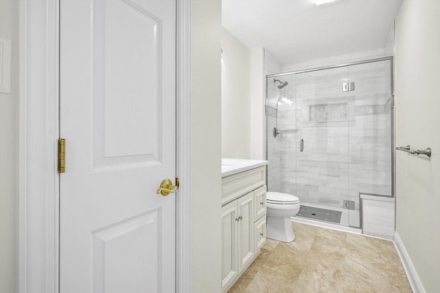 179 Hillside Village Dr Unit 179, West Boylston, MA 01583 - full bathroom with a shower stall, vanity, toilet, and baseboards