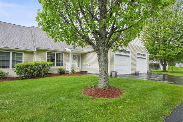 179 Hillside Village Dr Unit 179, West Boylston, MA 01583 - view of front of property with driveway, a front lawn, and an attached garage
