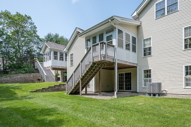 17 Cortland Grove Dr Unit 17, Shrewsbury, MA 01545 - back of house featuring stairs, a yard, and a deck