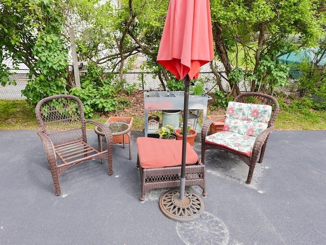 view of patio with fence