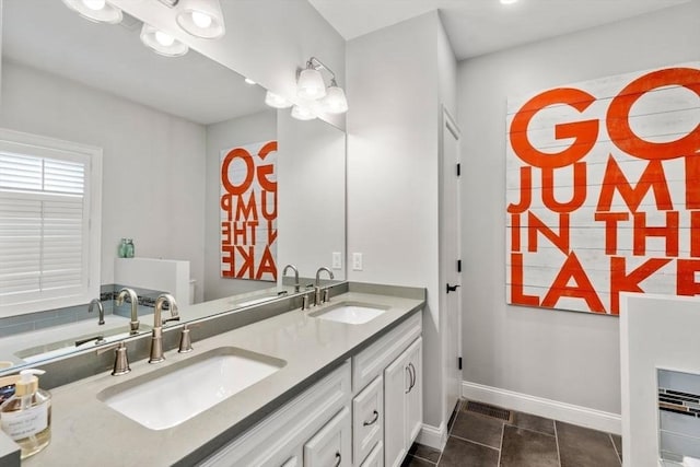 7 Bethpage Ln, Plymouth, MA 02360 - full bathroom with tile patterned floors, a sink, and double vanity
