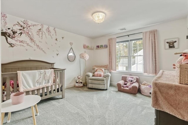 4 Barrows Brook Cir, Kingston, MA 02364 - carpeted bedroom featuring a crib and baseboards
