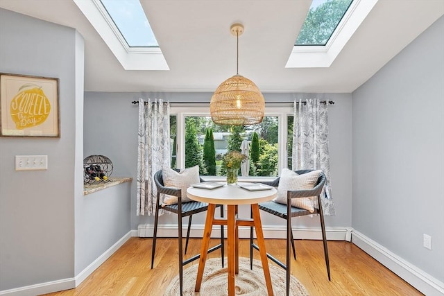 9 Crescent Ave, Lynnfield, MA 01940 - dining space featuring a skylight and wood finished floors