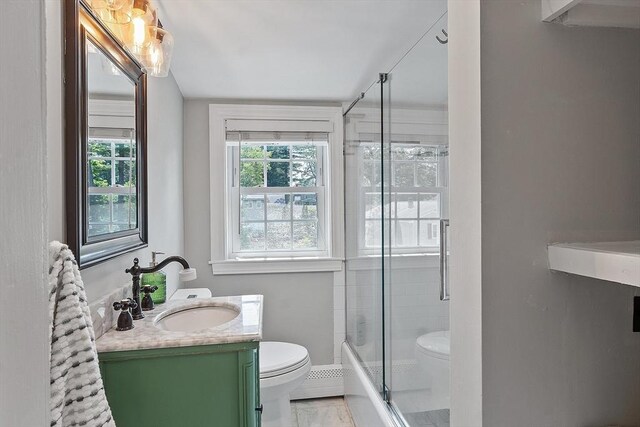 9 Crescent Ave, Lynnfield, MA 01940 - full bathroom featuring vanity and a shower with shower door