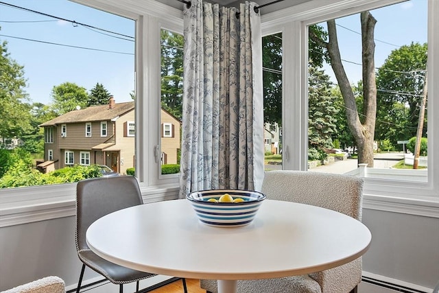 9 Crescent Ave, Lynnfield, MA 01940 - dining room with a baseboard heating unit and healthy amount of natural light