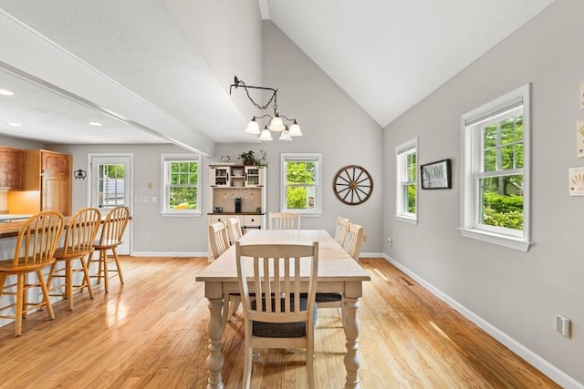 31 Fearing Hill Rd, Wareham, MA 02571 - dining area featuring baseboards, light wood-style floors, lofted ceiling, and recessed lighting
