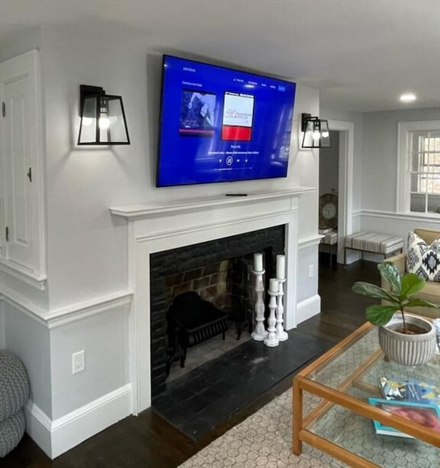 living room featuring hardwood / wood-style floors