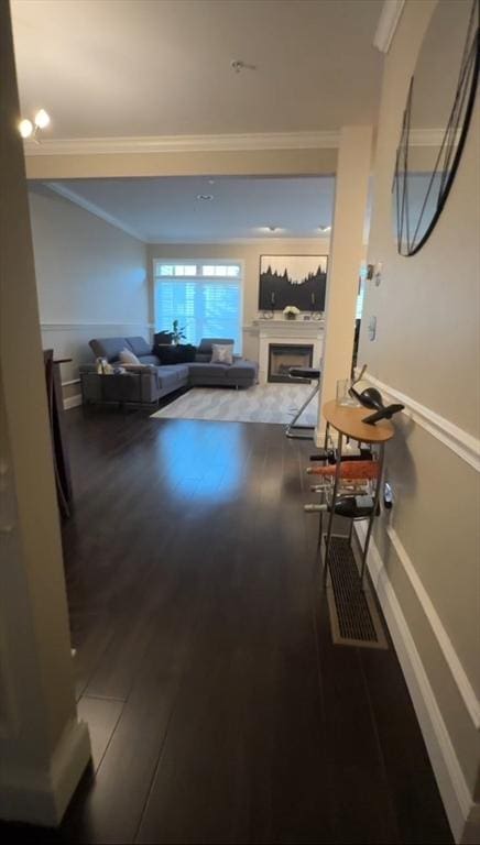 5 Lincoln Ln Unit 5, Grafton, MA 01536 - hall with ornamental molding and wood finished floors