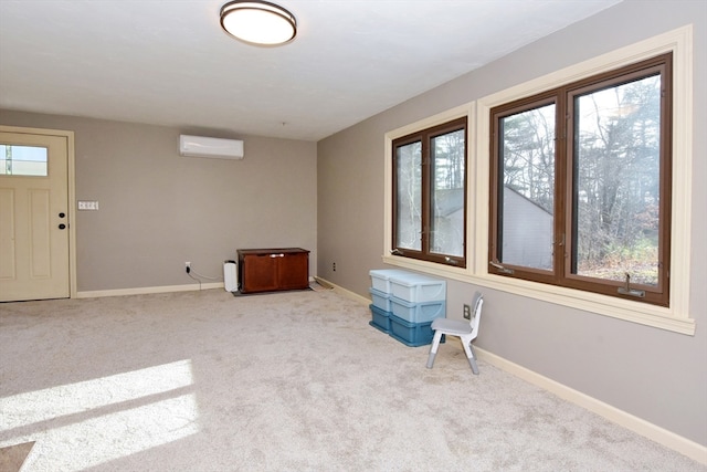 interior space with an AC wall unit and plenty of natural light