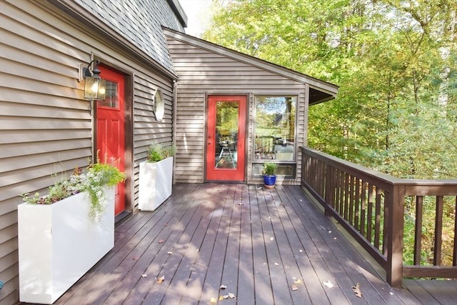 view of wooden deck