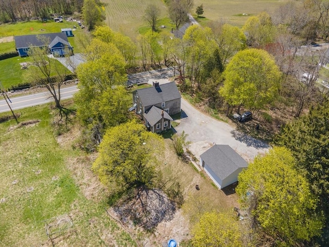 aerial view featuring a rural view