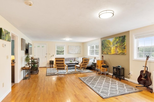 4 Fiske Ave, Chelmsford, MA 01863 - living room featuring a wood stove and wood finished floors