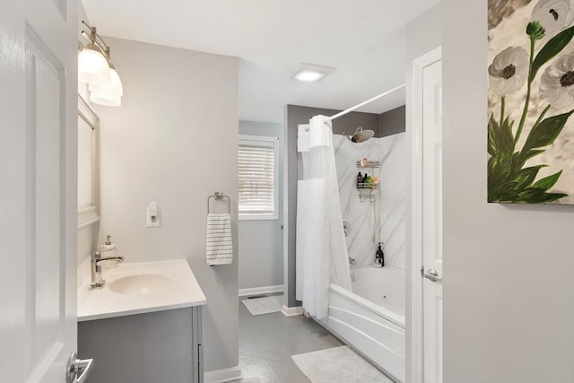 4 Fiske Ave, Chelmsford, MA 01863 - full bathroom with vanity and shower / tub combo with curtain