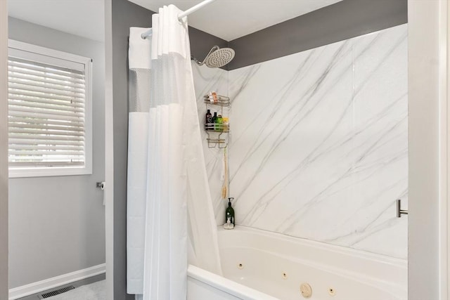 4 Fiske Ave, Chelmsford, MA 01863 - bathroom with a combined bath / shower with jetted tub and baseboards