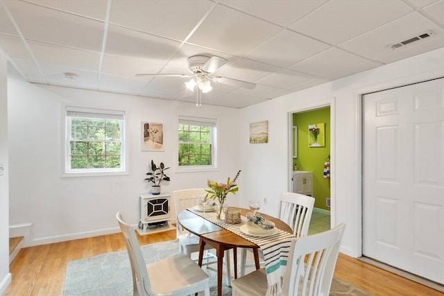 4 Fiske Ave, Chelmsford, MA 01863 - dining space with a paneled ceiling, ceiling fan, and light wood-type flooring