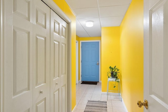 4 Fiske Ave, Chelmsford, MA 01863 - corridor featuring light tile patterned flooring and a paneled ceiling