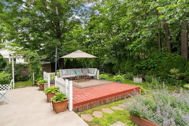 4 Fiske Ave, Chelmsford, MA 01863 - wooden deck featuring an outdoor hangout area