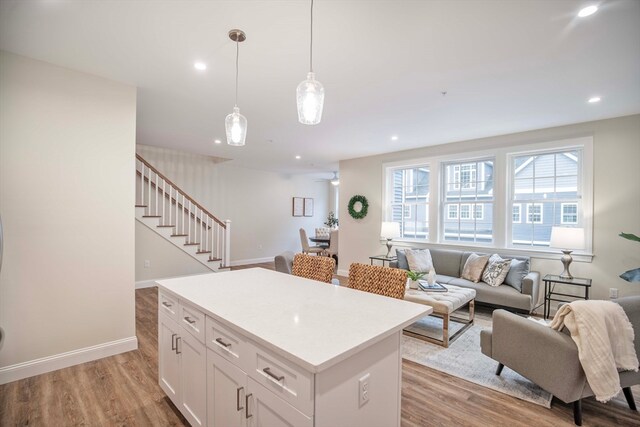 interior space with light hardwood / wood-style flooring