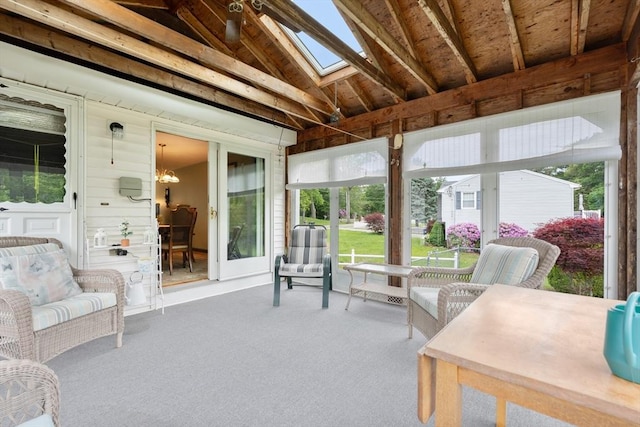 55 Glen Rd, Wilmington, MA 01887 - sunroom / solarium with lofted ceiling, a skylight, and carpet