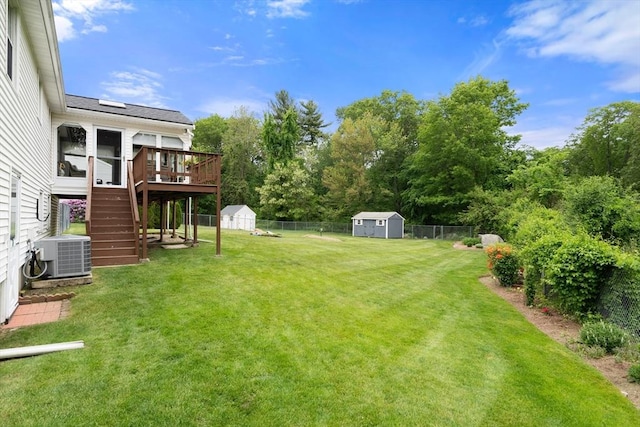 55 Glen Rd, Wilmington, MA 01887 - view of yard with stairway, cooling unit, and a wooden deck