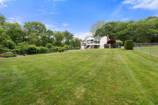 55 Glen Rd, Wilmington, MA 01887 - view of yard with stairs and a wooden deck