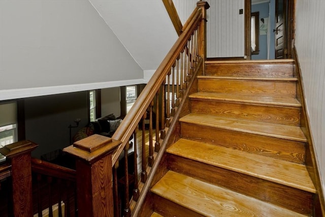 10 Dorchester, Springfield, MA 01109 - stairway featuring lofted ceiling