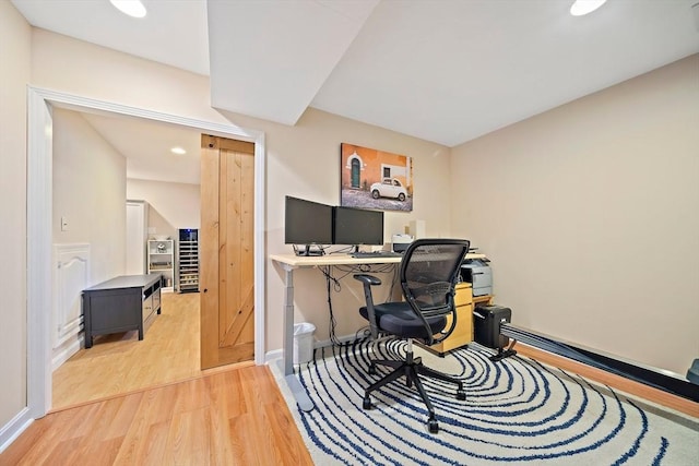 867 Adams St Unit 867, Boston, MA 02124 - home office with wood finished floors, baseboards, and recessed lighting