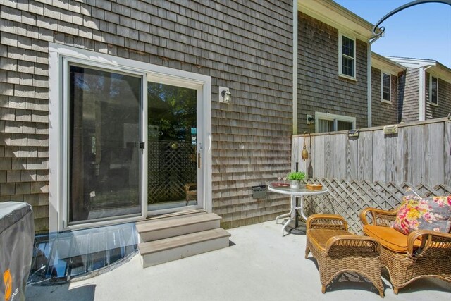 300 Falmouth Rd Unit 12E, Mashpee, MA 02649 - view of patio with fence and entry steps