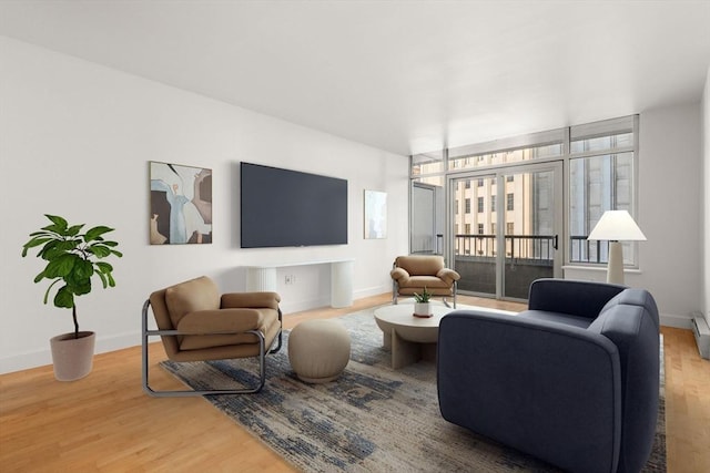 living room featuring hardwood / wood-style floors