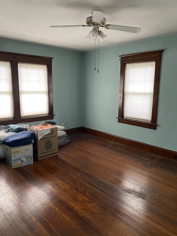 7 Exchange St, Westfield, MA 01085 - spare room with plenty of natural light, hardwood / wood-style floors, baseboards, and a ceiling fan