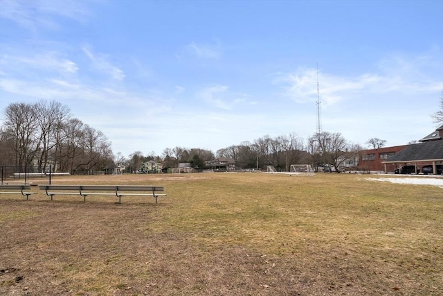 view of yard featuring an area for sports