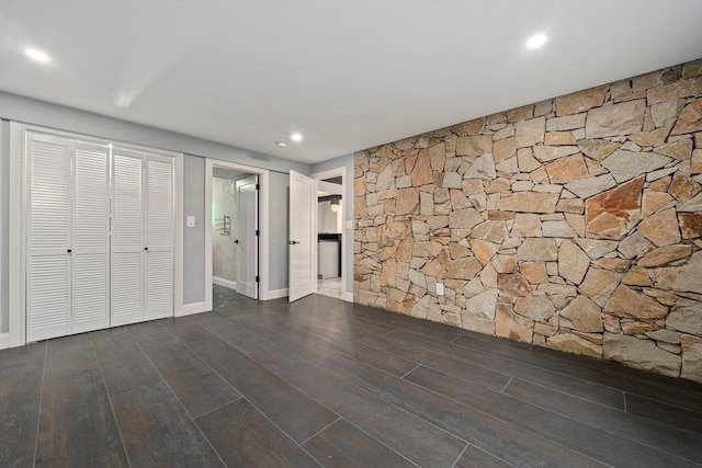 interior space with dark hardwood / wood-style flooring