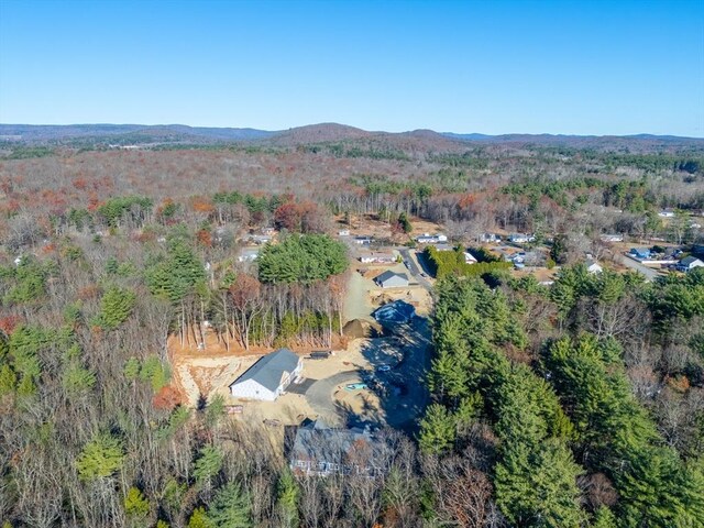 aerial view with a mountain view