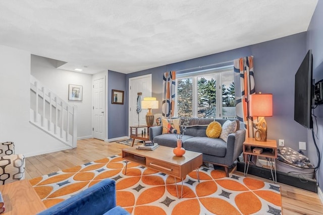 living room featuring hardwood / wood-style flooring