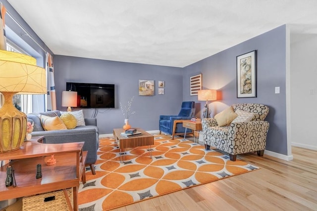 living room featuring light hardwood / wood-style flooring