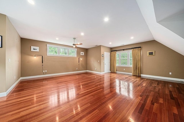 6 Northey Farm Rd, Scituate, MA 02066 - unfurnished living room featuring wood finished floors, a ceiling fan, and recessed lighting